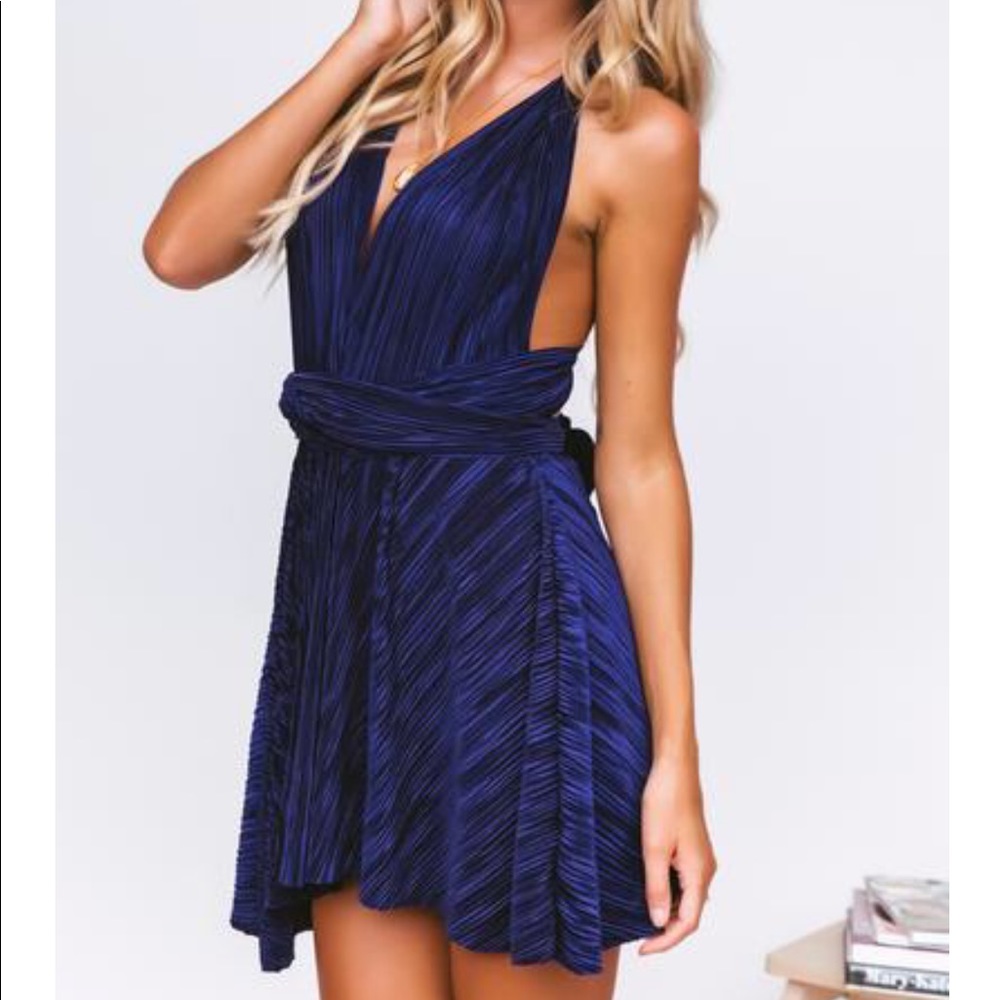 xenia love letter multi-way dress (navy)